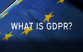 An image showing an EU flag entitled what is GDPR?