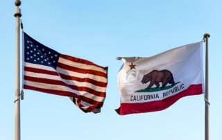 An image of the US and California State Flags representing changes to the California Privacy Right Act (CPRA) of 2020 for an entitled article featured on data-privacy.io