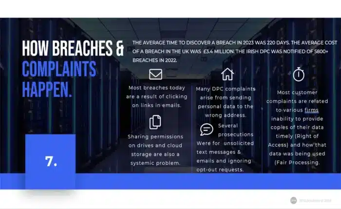 data privacy awareness short training presentation - how breaches and complaints happen - slide 7