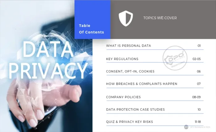 data privacy awareness short training presentation - index slide