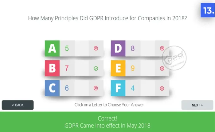 data privacy awareness short training presentation - quiz q2 - How Many Principles Did GDPR Introduce for Companies in 2018