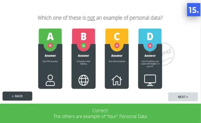 data privacy awareness short training presentation - quiz q4 - Which one of these is not an example of personal data