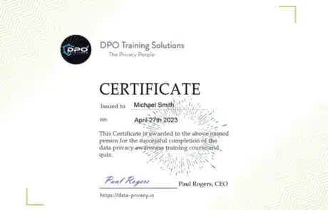 Certificate of completion Exemplar